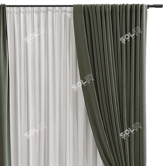  Folded Curtain Model 3D model image 3