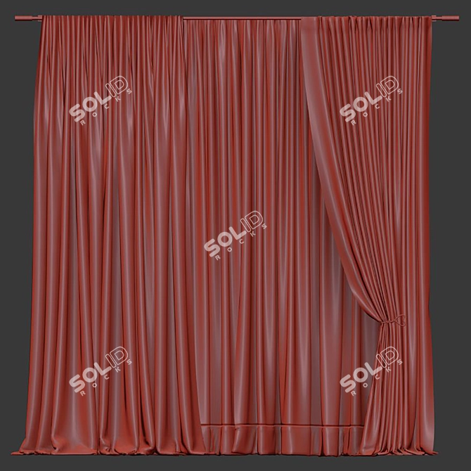  Folded Curtain Model 3D model image 4