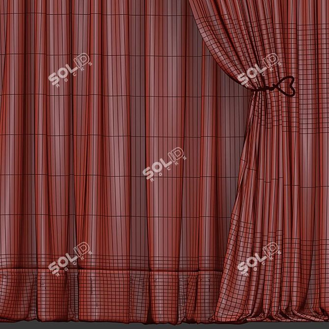  Folded Curtain Model 3D model image 5