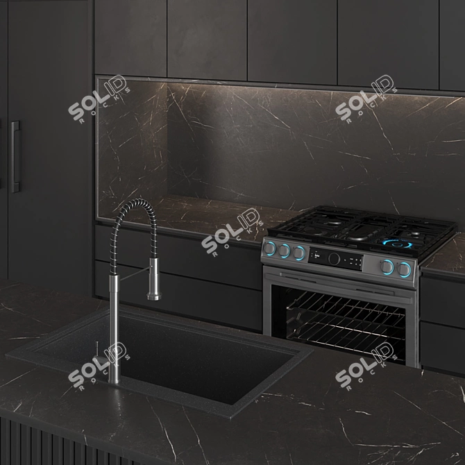  Modern Kitchen 3D Model 3D model image 4