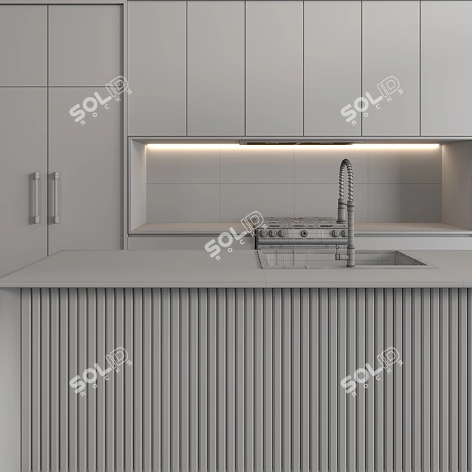  Modern Kitchen 3D Model 3D model image 6