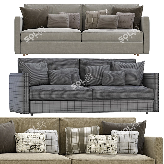 Modern Harris Chaise Sectional Sofa 3D model image 4