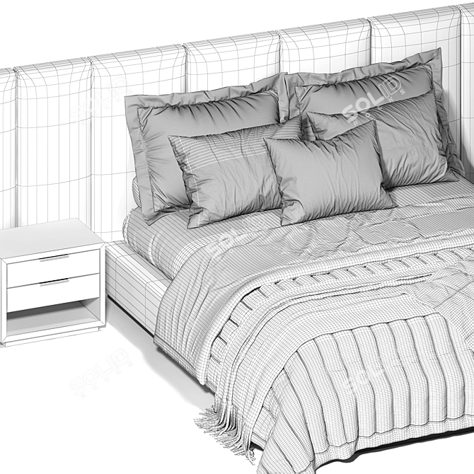 Luxurious Italian Fendi Casa Bed 3D model image 5
