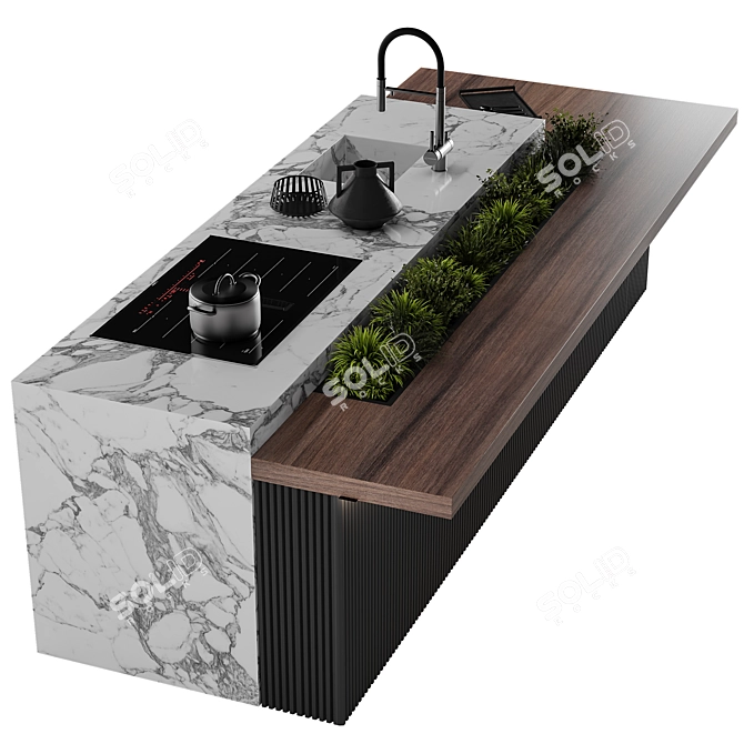 Botanical Kitchen Island Display 3D model image 3