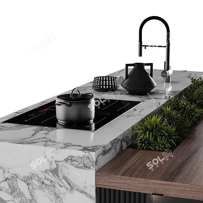 Botanical Kitchen Island Display 3D model image 4