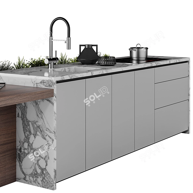 Botanical Kitchen Island Display 3D model image 5