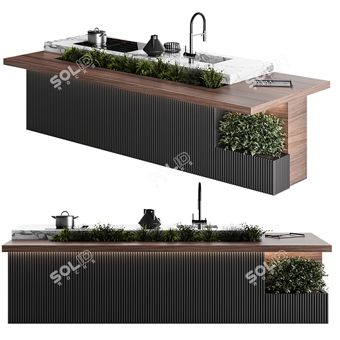 Botanical Kitchen Island Display 3D model image 9