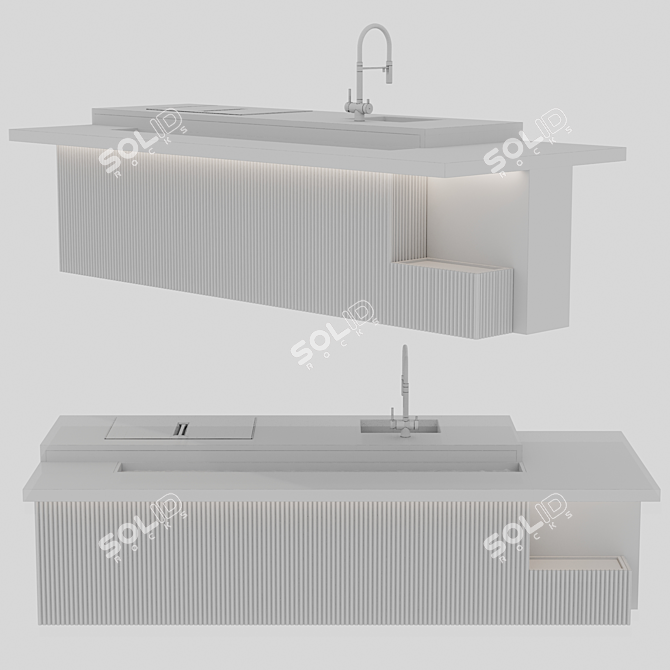 Botanical Kitchen Island Display 3D model image 11