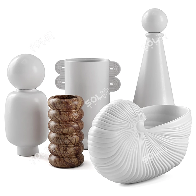 Modern Vases Collection for Decor 3D model image 1