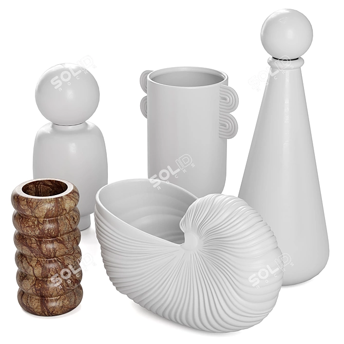 Modern Vases Collection for Decor 3D model image 4