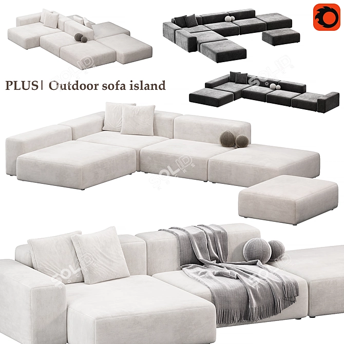 Outdoor Modular Sofa Island | Lapalma 3D model image 1