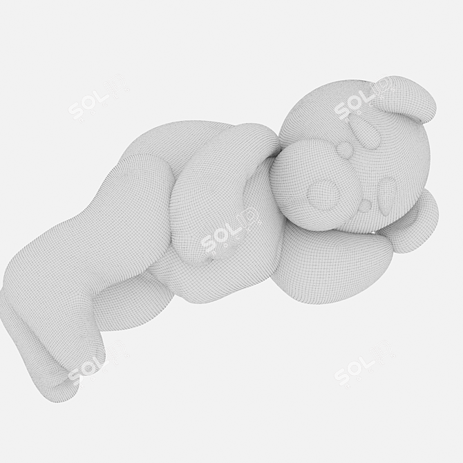 Cuddly Bear Side-Lying Plush 3D model image 3