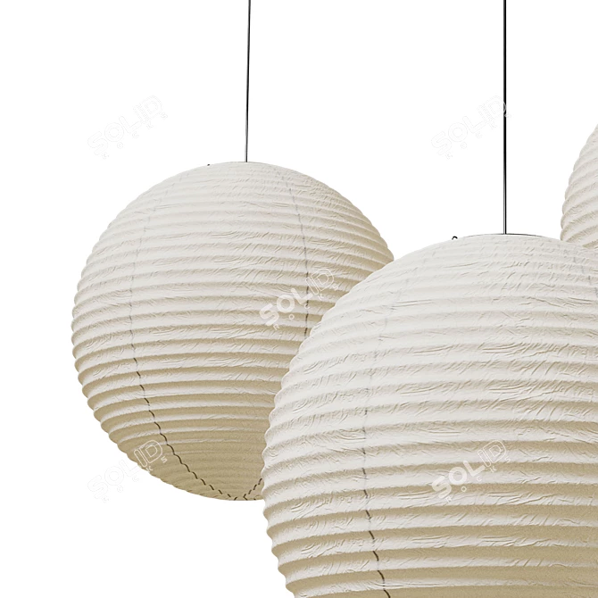 Modern Akari Pendant Lighting 3D model image 4