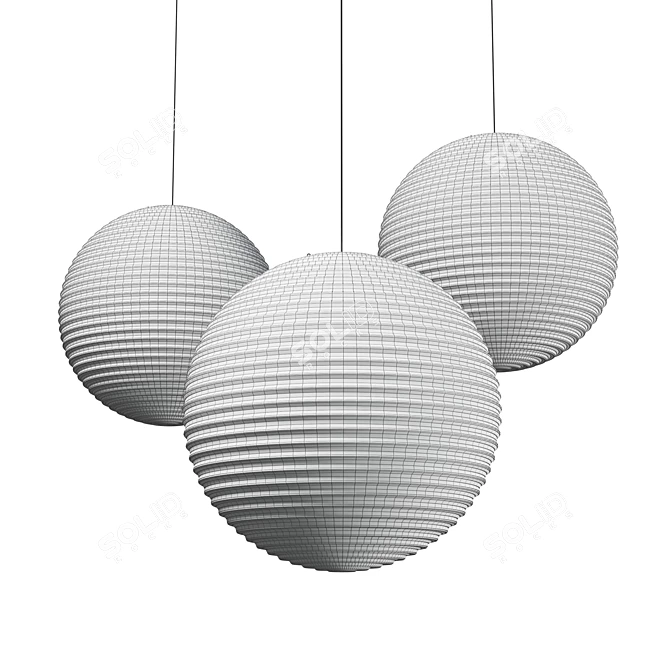 Modern Akari Pendant Lighting 3D model image 5