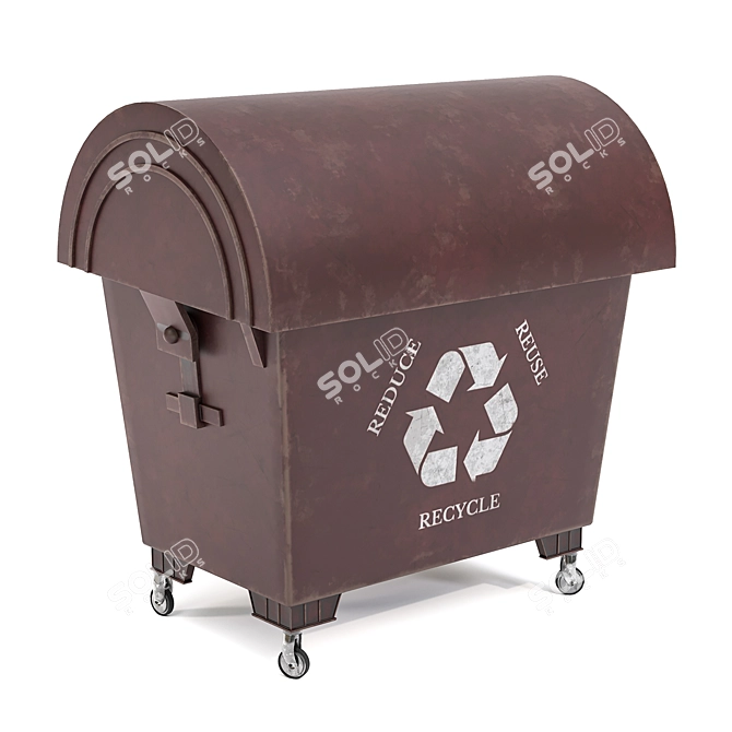 Sleek 3D Trash Bin Model 3D model image 2