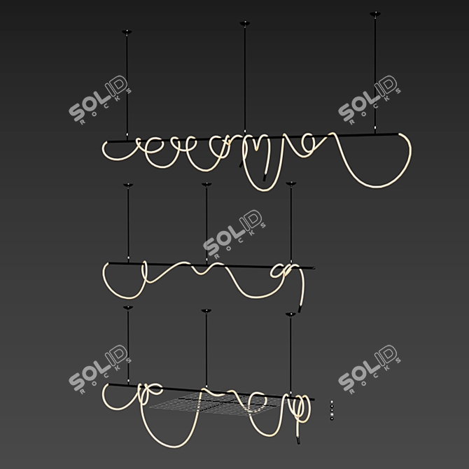 LED Pendant Lamps Set | 5 Mat Variations 3D model image 4