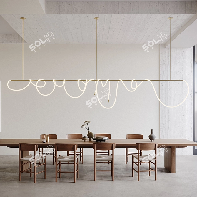 LED Pendant Lamps Set | 5 Mat Variations 3D model image 5