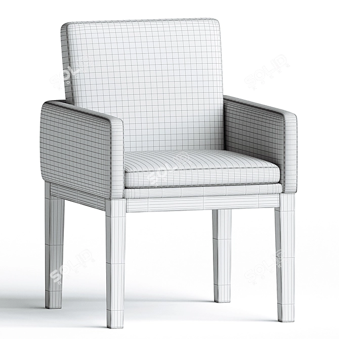 Jake Upholstered Armchair Dining Elegance 3D model image 3