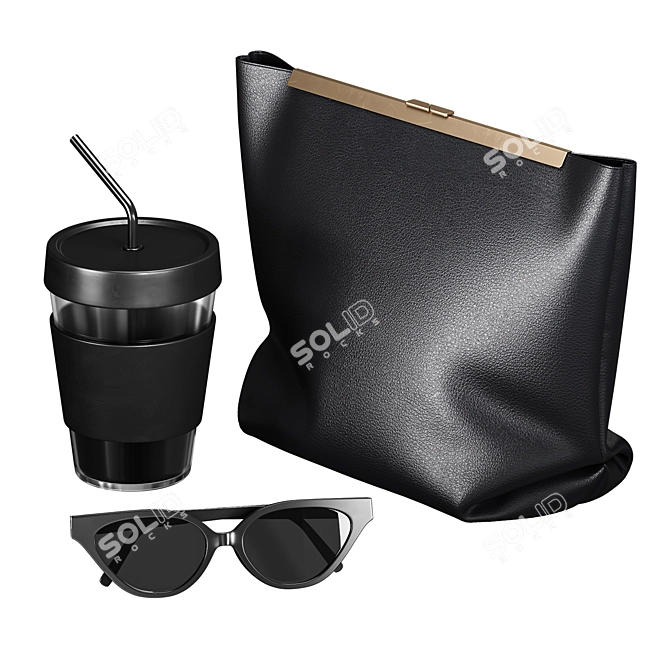 Decor Set: Bag, Sunglasses, Mug 3D model image 1