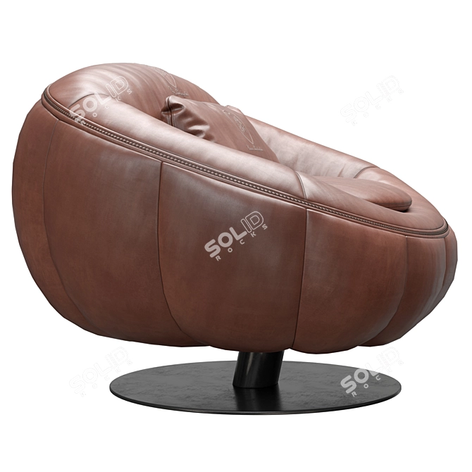 Luxury Leather Swivel Armchair Design 3D model image 2