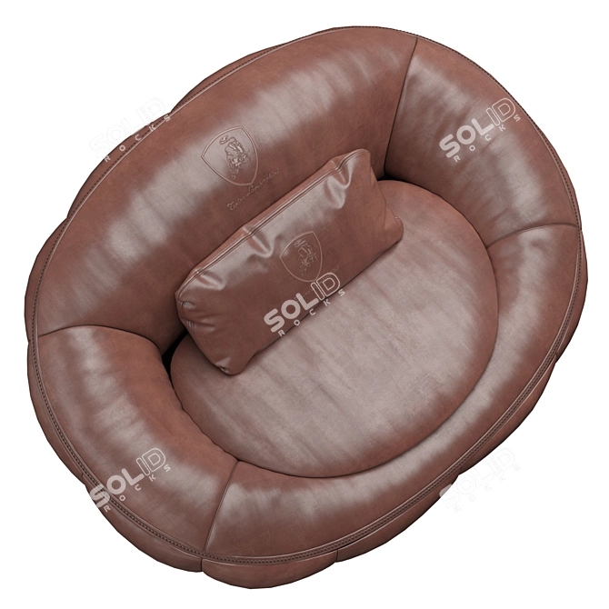 Luxury Leather Swivel Armchair Design 3D model image 4