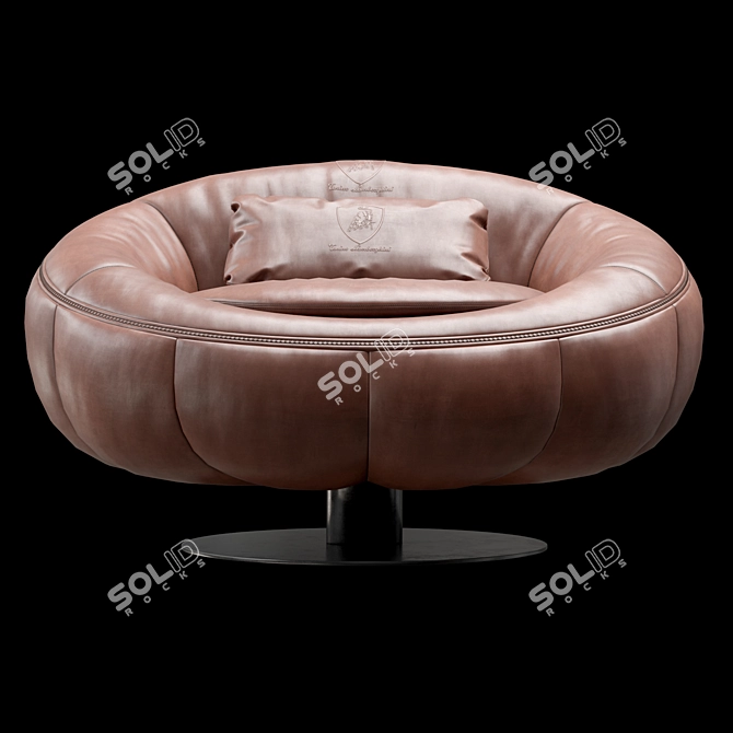 Luxury Leather Swivel Armchair Design 3D model image 6