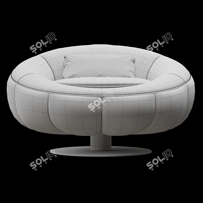 Luxury Leather Swivel Armchair Design 3D model image 7