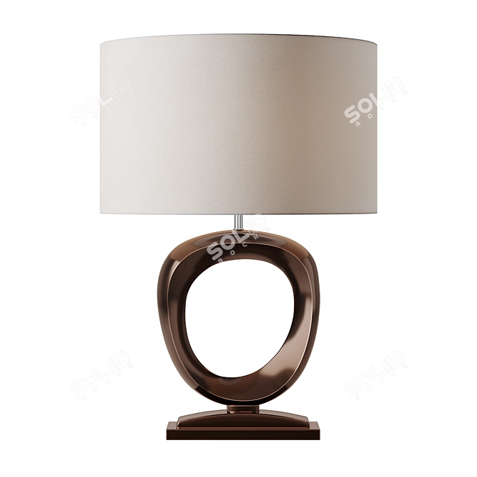 Circular Bronze Handcrafted Ceramic Lamp 3D model image 1