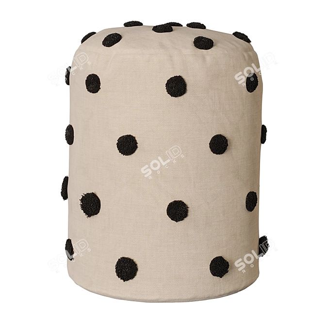 Children's Dot Tufted Pouf Set 3D model image 3