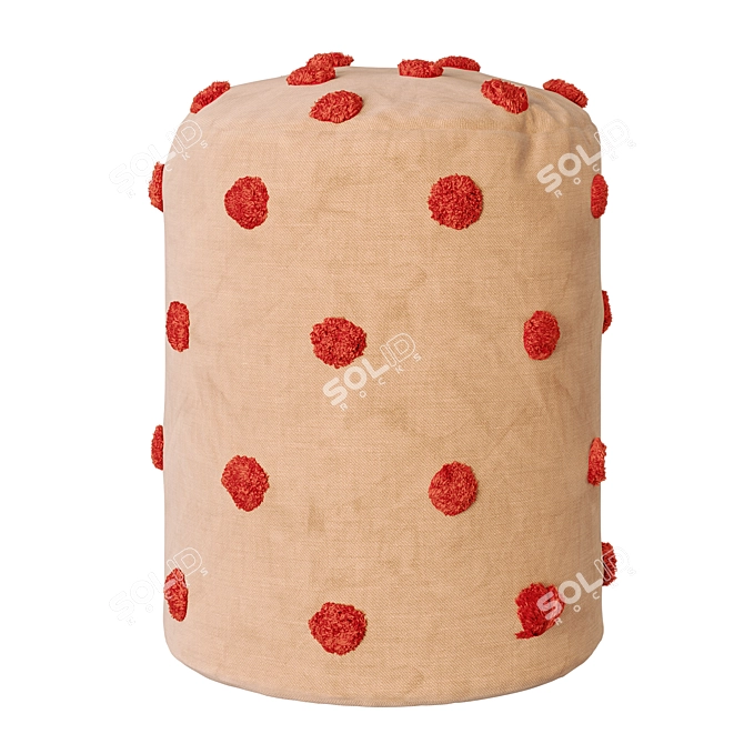 Children's Dot Tufted Pouf Set 3D model image 4