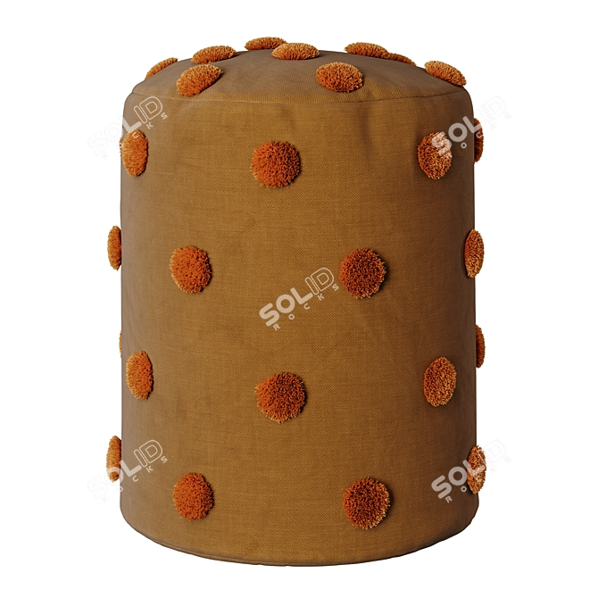 Children's Dot Tufted Pouf Set 3D model image 5