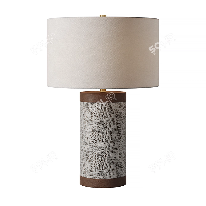 Elegant Croc Embossed Leather Lamp 3D model image 1