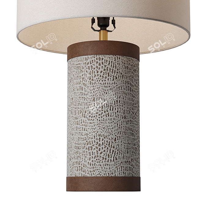 Elegant Croc Embossed Leather Lamp 3D model image 2