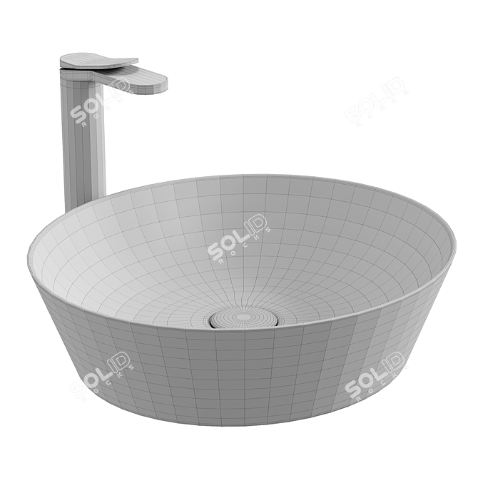 Glossy White REA Saga Washbasin 3D model image 3