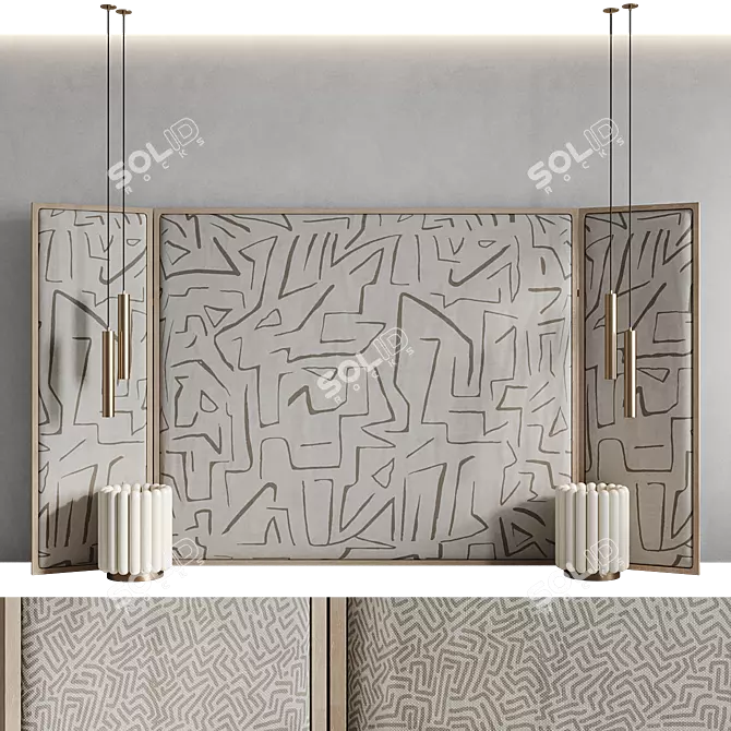 Luxury Emi Headboard Set 3D model image 1