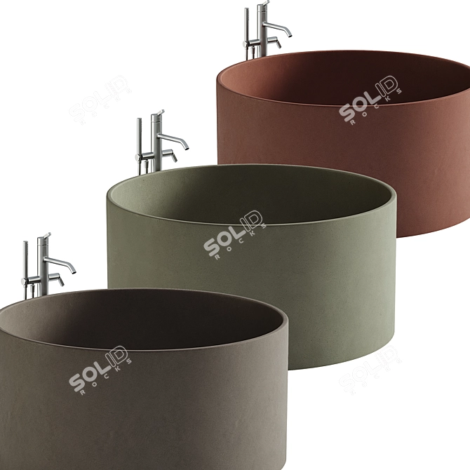 Agape In-Out CEMENTO Bathtub Set 3D model image 2