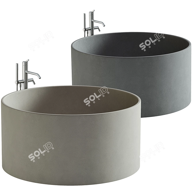 Agape In-Out CEMENTO Bathtub Set 3D model image 3