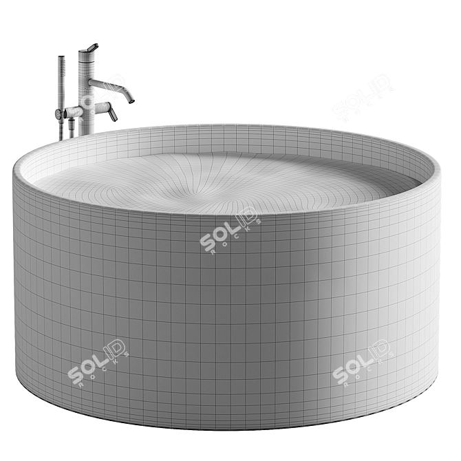 Agape In-Out CEMENTO Bathtub Set 3D model image 4