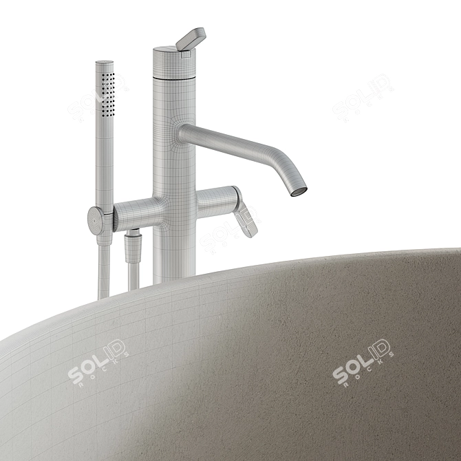 Agape In-Out CEMENTO Bathtub Set 3D model image 6