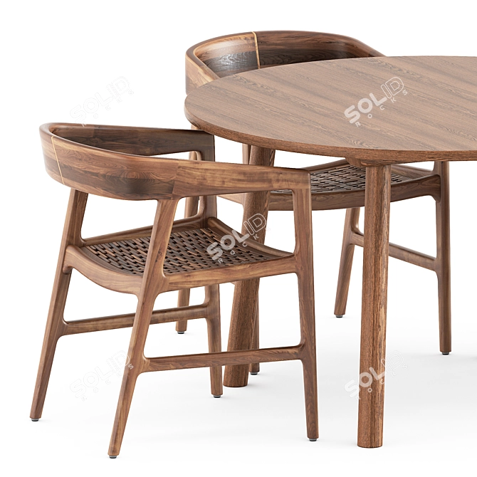 Scandinavian Set: Tesa Chair & Taro Table 3D model image 2