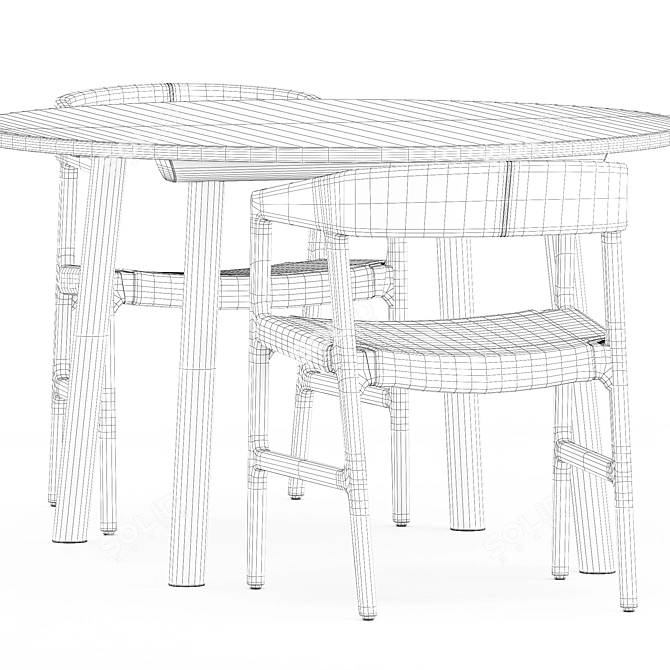 Scandinavian Set: Tesa Chair & Taro Table 3D model image 5