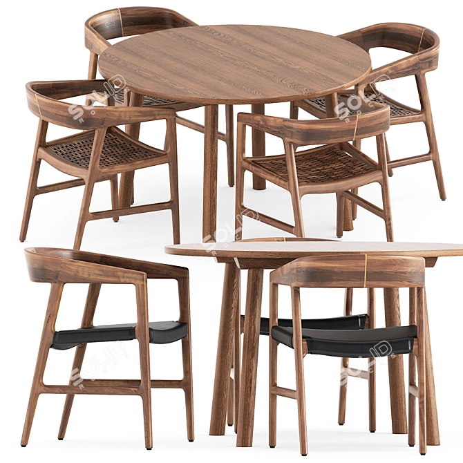 Scandinavian Set: Tesa Chair & Taro Table 3D model image 6