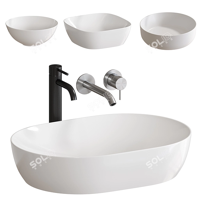 Ceramica Nova Washbasins Collection 3D model image 1