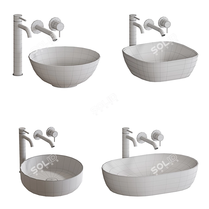 Ceramica Nova Washbasins Collection 3D model image 5