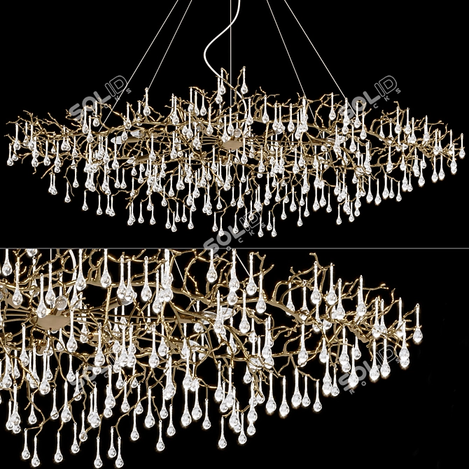 Reina V2 Art Deco Chandelier 3D model image 5