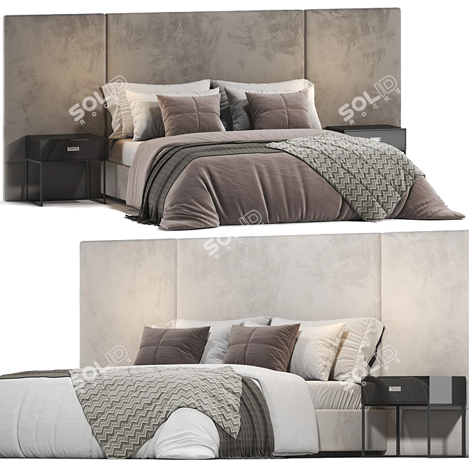 Modern Sorento Bedroom Furnishing 3D model image 1