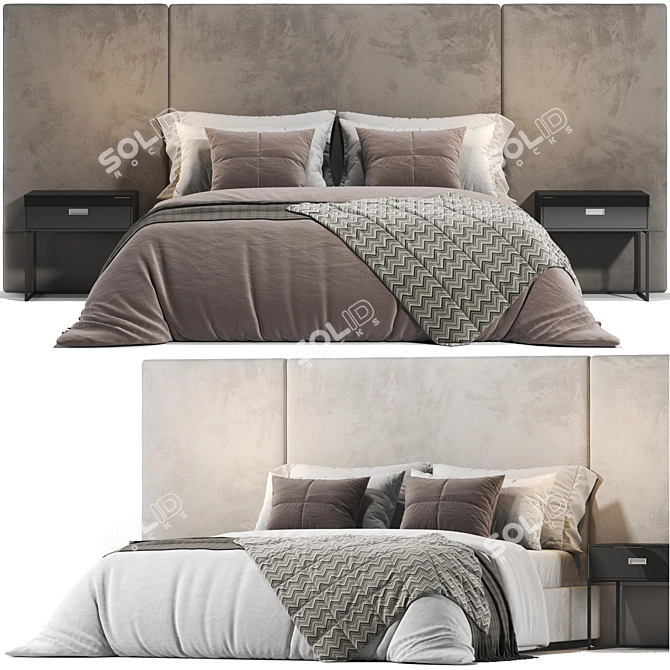 Modern Sorento Bedroom Furnishing 3D model image 3