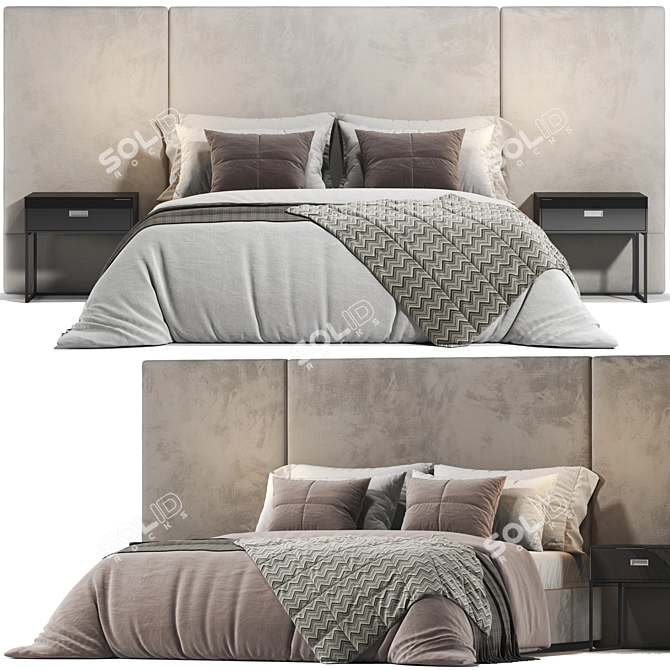 Modern Sorento Bedroom Furnishing 3D model image 4