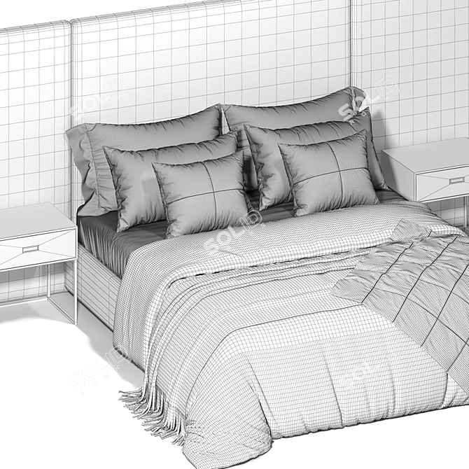 Modern Sorento Bedroom Furnishing 3D model image 5