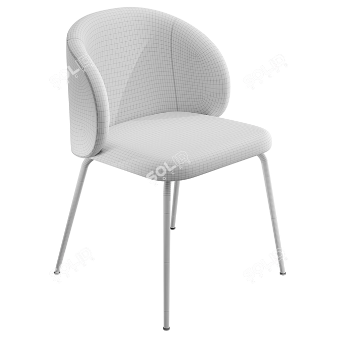Elegant Dark Grey Steel Chair 3D model image 2